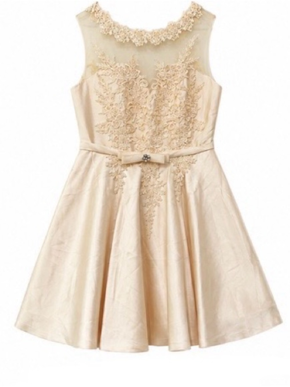 Marco Light Champagne Lace Formal Dress